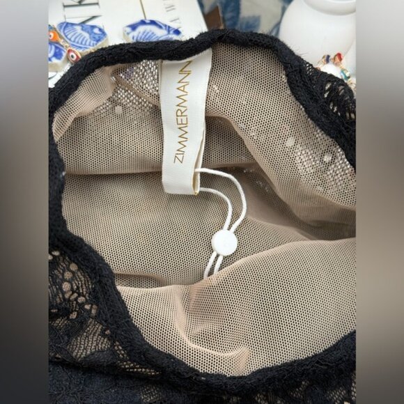 🆕 ZIMMERMANN 🧿 NWT Lace Long Sleeve Bodysuit, Black Sz 0 US 2 - Picture 13 of 16